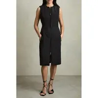 Reiss Quilted Sleeveless Dress Black Talla: 10 | Vestidos Midi Outlet | Mujer | Negro