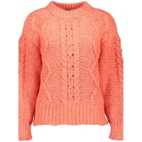 Geisha Pullover Chunky Cable Knit Coral Talla: XL | Sudaderas con Capucha Outlet | Mujer | Naranja