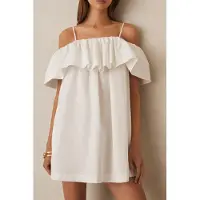 Reiss Off The Shoulder Dress Ivory Cream Talla: S | Mini Vestidos Outlet | Mujer | Blanco