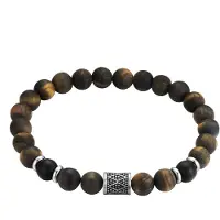 True Rebels Pulsera marrón / amarillo oscuro / negro / plata