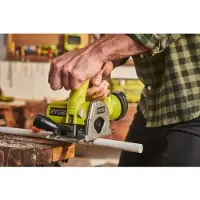 Ryobi Sierra multi-material de 18V ONE+, dimensiones 85 mm x 15 mm, profundidad de corte de 26 mm, incluye guía paralela y conexión para aspiradora, modelo R18MMS-0