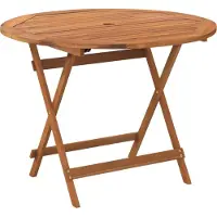 Syfax Mesa de jardín plegable madera maciza de acacia Ø 90x75 cm