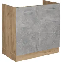 Vicco Armario bajo para fregadero R-Line Hormigón 80 cm sin encimera, Model 53555