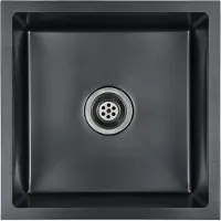Syfax Fregadero de cocina hecho a mano acero inoxidable negro