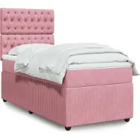 Prolenta Maison Exclusive - Base de cama con somier y colchón, color rosa, 90x200 cm, tapizada en terciopelo