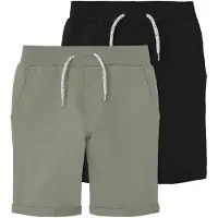 Name it - Kid's Vermo Long Shorts 2-Pack - Pantalones cortos size 98, gris