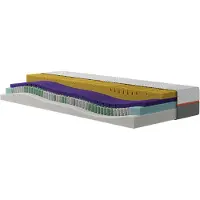 Silver Crown by Brinkhaus Colchón de muelles ensacados de 7 zonas, con funda de tela, de 100 x 200 cm, 25 cm de alto, firme, modelo SILVERCROWN Motion 6