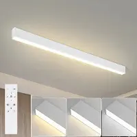 ZMH Lámpara de techo LED , 25W, moderna, blanca, de 80 cm. Lámpara de techo regulable con mando a distancia, ideal para dormitorios, cocinas, oficinas y comedores