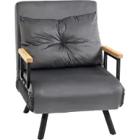Fortuna Lai: Sillón reclinable con función de sofá individual, sillón relax con respaldo ajustable, tapizado con apariencia de terciopelo, color gris oscuro