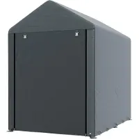 Fortuna Lai: cobertizo de jardín, tienda de almacenamiento, robusto y resistente a la intemperie, estructura de acero, 1,2 x 1,8 x 1,6 metros, color gris oscuro