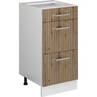 Vicco Mueble bajo de cocina R-Line Roble artesanal 40 cm con cajones, sin encimera, Model 49177