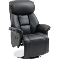 Fortuna Sillón reclinable Lai, ideal para ver la televisión, con ajuste manual, respaldo antideslizante y reposapiés, capacidad de hasta 150 kg, tapizado en cuero sintético para una comodidad óptima