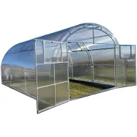 Garten Dream Invernadero "Oasis" de policarbonato de la marca , de 4x6 metros, fabricado en acero y con paneles de policarbonato de 4 mm. Cuenta con dos puertas grandes a cada lado