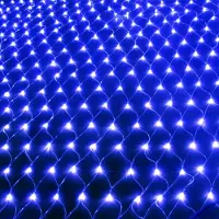 Rosikey Cadena de luces LED 3X2M, 200 luces, con enchufe, color azul, modo de luz continua, cortina de luces para decoración interior, fiestas, balcones, iluminación navideña