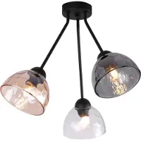 Light11 HOME Lámpara de techo para tres bombillas, estilo Venecia, con pantallas de lámpara mixtas, casquillo E27