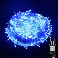 ROSNEK Guirnalda de luces LED de 100 metros, 800 luces, 8 modos de iluminación, resistente al agua. Ideal para decoración interior y exterior, fiestas, Navidad, Halloween, bodas. Color: azul