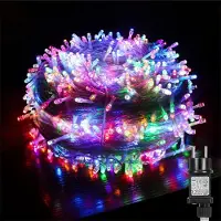 ROSNEK Guirnalda de luces LED de 30 metros, 300 luces, 8 modos de iluminación, resistente al agua. Ideal para decoración interior y exterior, fiestas, Navidad, Halloween, bodas. Color: Multicolor