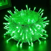 Rosikey Cadena de luces LED de 20 metros con 200 LEDs, 8 modos de iluminación, para decoración interior y exterior, ideal para Navidad, fiestas, jardines y árboles de Navidad. Cable transparente, color verde