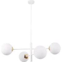 Light11 HOME VICENZA WEISSGOLD: Lámpara colgante con 4 pantallas blancas, casquillo E14