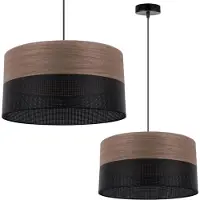 Light11 HOME Lámpara colgante individual, pantalla de madera de nogal, 40 cm