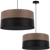 Light11 HOME Lámpara colgante individual, pantalla de madera de nogal, 44 cm