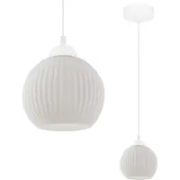 Light11 HOME RIFFLE: Lámpara colgante blanca, forma de esfera, 1 unidad, casquillo E27