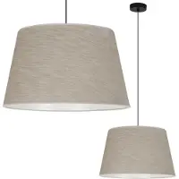 Light11 HOME Lámpara colgante, con estructura de lino en forma de cono, color negro, 1 foco, pantalla de lámpara beige modelo L05, 44 cm