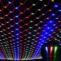 Rosikey Cadena de luces LED 3X2M, red de luces, multicolor, modo de luz continua, cortina de luces para decoración interior, fiestas, balcones, iluminación navideña