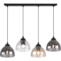 Light11 HOME Lámpara colgante VENICE, con 4 pantallas mixtas, casquillo E27