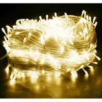 ROSNEK Cadena de luces LED de 20 metros, 200 luces, luz blanca cálida, 8 modos de iluminación, resistente al agua, ideal para fiestas, jardines, decoración interior, iluminación navideña