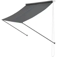 In And OutdoorMatch Toldo para exteriores y uso interior Match, color gris, 300 x 120 cm, toldo enrollable, acero y tela, protección UV, resistente al agua