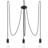 LUMILO FERRO 3: Lámpara colgante E27, color negro. Elegancia moderna