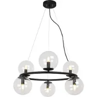 Light11 HOME Lámpara colgante AURA SCHWARZ, 6 luces, pantalla incluida, casquillo E14