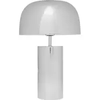 Kare Lámpara de mesa Loungy, cromada, acero, altura 38 cm