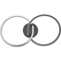 Eglo Lámpara de techo LED Congiunti, lámpara de techo con anillos, ideal para salón, pasillo. Lámpara de techo de metal en cromo, con luz blanca cálida y fría