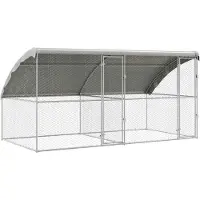 vidaXL : Jaula para perros, 2 unidades, color plateado, 4 x 2 x 2 metros, acero galvanizado