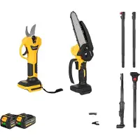 OEM Sierra telescópica, motor sin escobillas, longitud ajustable, juego de 2 baterías