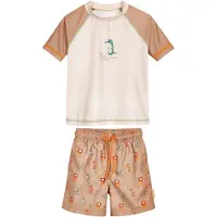 Playshoes Protección UV 'Wildtiere' arena / moca / verde claro / naranja
