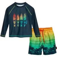 Playshoes Protección UV 'Surf' marino / verde / verde claro / naranja