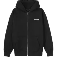 Pegador Sudadera con cremallera 'CLARITA' negro / blanco