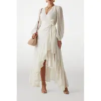 Guess Marciano By Elsa Wrap Flare Dress Sandy Shore Talla: 36 | Vestidos Maxi Outlet | Mujer | Marrón