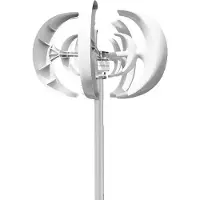 OEM Aerogenerador vertical, con 5 aspas, para una producción de energía eficiente, 48V, incluye controlador MPPT gratuito, color blanco. (Cantidad: 2)