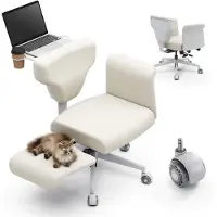 NEWTRAL Silla de oficina multi-posición "FREEDOM-X-PRO" de , con ruedas, reposabrazos y diseño que permite sentarse con las piernas cruzadas. Color: Blanco y melocotón