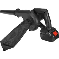 Happyment , soplador de hojas eléctrico plegable 3 en 1: aspiradora y soplador de hojas, con batería, soplador de jardín inalámbrico