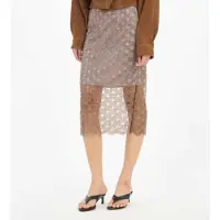 ROTATE para mujer. 1156352751 Falda Scallop Sequin Midi marrón (40), Casual, Gris, Poliéster Reciclado, outlet 2026.