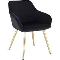 Happyment Silla Ziva – Silla para comedor – Color , tapizada en terciopelo – Patas de metal doradas – 1 unidad – Altura del asiento: 47 cm – Modelo de lujo