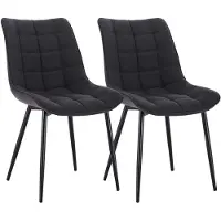 Happyment Sillas de comedor de lujo – Gris oscuro – Sillas tipo cubo con reposabrazos – Juego de 2 – Sillas para salón y cocina – Modernas y elegantes – Altura del asiento: 47 cm