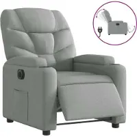 Syfax Sillón reclinable eléctrico tela gris claro