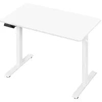 Happyment Happiq: Escritorio eléctrico con ajuste de altura – Escritorio ergonómico para el hogar y la oficina, con puerto de carga USB y función de memoria – 100x60 cm, blanco