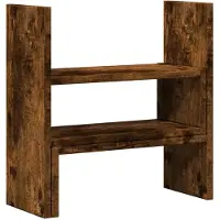 Syfax Organizador de escritorio ajustable roble ahumado 40x17x41 cm